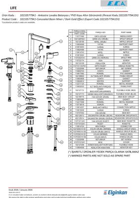 Eca Life Altın Görünümlü Ank Lav Bat Tez. Ü. Üç Rozet 102105779A1