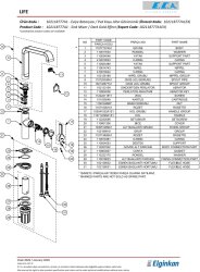 Eca Life Altın Görünümlü Kireç Kırıcı Tasarruflu Eviye Bataryası - Thumbnail