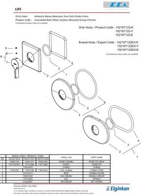 Eca Life Krom Ankastre Duş Bataryası Sıva Üstü Grubu 102167122-K