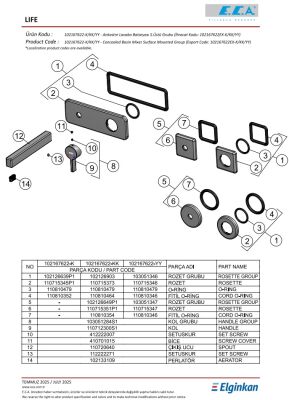 Eca Life Krom Ankastre Lavabo Bat Sıva Üstü Tek Rozet 102167622-K