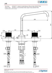 Eca Life Krom Ankastre Lavabo Bat. Tezgah Üstü Üç Rozet 102105777 - Thumbnail