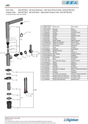 Eca Life Mat Siyah L Boru Kireç Kırıcı Tasarruflu Eviye Bataryası - Thumbnail