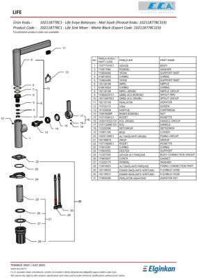 Eca Life Mat Siyah L Boru Kireç Kırıcı Tasarruflu Eviye Bataryası