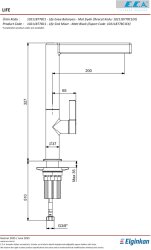 Eca Life Mat Siyah L Boru Kireç Kırıcı Tasarruflu Eviye Bataryası - Thumbnail