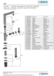 Eca Life Krom Renk L Boru Kireç Kırıcı Tasarruflu Eviye Bataryası - Thumbnail