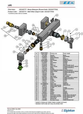 Eca Life Krom Renkli 102102777 Ürün Kodlu Banyo Bataryası