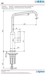 Eca Life Krom Renkli Kireç Kırıcılı Su Tasarruflu Eviye Bataryası - Thumbnail