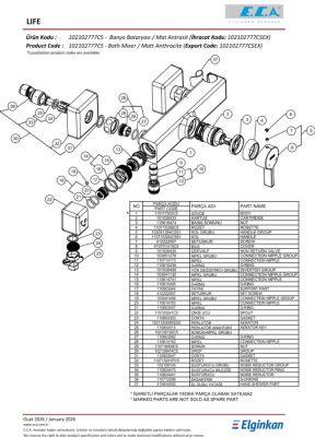 Eca Life Mat Antrasit 102102777C5 Ürün Kodlu Banyo Bataryası