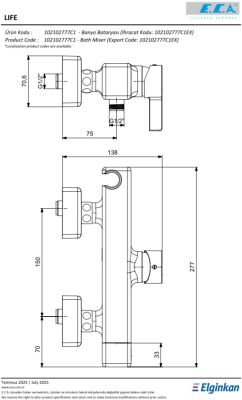 Eca Life Mat Antrasit 102102777C5 Ürün Kodlu Banyo Bataryası