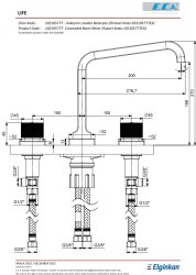 Eca Life Mat Antrasit Ank Lav Bat Tezgah Üst Üç Rozet 102105777C5 - Thumbnail