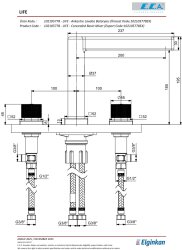 Eca Life Mat Antrasit Ank Lav Bat Tezgah Üst Üç Rozet 102105778C5 - Thumbnail