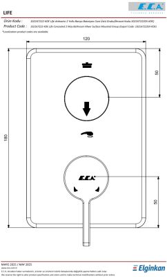 Eca Life Mat Antrasit Banyo/Duş 2 Yollu Sıva Üstü 102167222C5-KDE