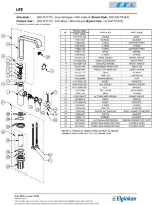 Eca Life Mat Antrasit Kireç Kırıcı Su Tasarruflu Eviye Bataryası