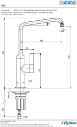 Eca Life Mat Antrasit Kireç Kırıcı Su Tasarruflu Eviye Bataryası - Thumbnail