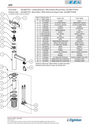 Eca Life Mat Antrasit Kollu Sabit Lavabo Bataryası 102188777C5 - Thumbnail