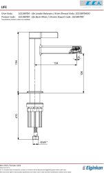 Eca Life Mat Antrasit Kollu Sabit Lavabo Bataryası 102188784C5 - Thumbnail