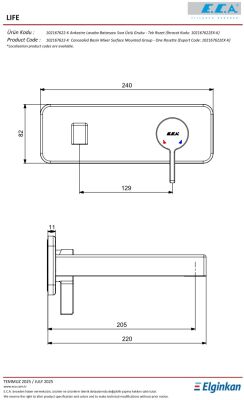 Eca Life Mat Antrast Ank Lav Bat Sıva Üst Tek Rozet 102167622C5-K