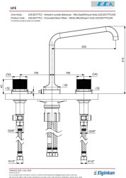 Eca Life Mat Siyah Ank Lav. Bat. Tezgah Üstü Üç Rozet 102105777C1 - Thumbnail