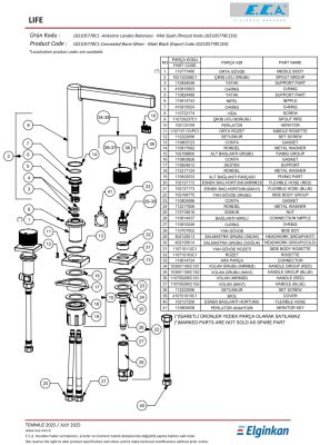 Eca Life Mat Siyah Ank Lav. Bat. Tezgah Üstü Üç Rozet 102105778C1