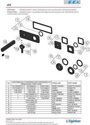 Eca Life Mat Siyah Ankastre Lav Bat S.Ü Çift Rozet 102167622C1-KK