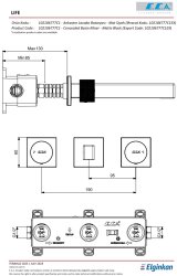 Eca Life Mat Siyah Ankastre Lav Bat Sıva Üst Üç Rozet 102106777C1 - Thumbnail