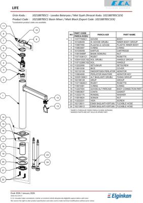 Eca Life Mat Siyah Kollu Yüksek Tip Lavabo Bataryası 102188785C1