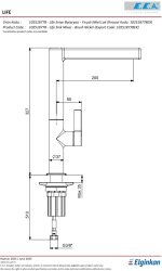 Eca Life Paslanmaz Çelik Görünüm L Boru Tasarrufu Eviye Bataryası - Thumbnail