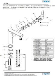 Eca Luna Altın Görünüm Kireç K. Yandan Kol Sabit Lavabo Bataryası - Thumbnail