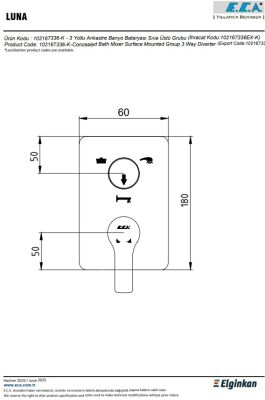 Eca Luna Altın Görünümlü Ank. Banyo/Duş 3 Yollu S.Ü 102167336A1-K