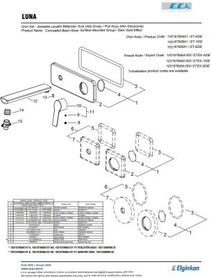 Eca Luna Altın Görünümlü Ank Lav Bat S.Ü. Tek Rozet 102167606A1-K