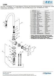 Eca Luna Altın Görünümlü Kireç Kırıcı Kuğu Boru Lavabo Bataryası - Thumbnail