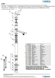 Eca Luna Altın Görünümlü Kireç Kırıcı Yüksek Tip Lavabo Bataryası - Thumbnail