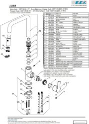 Eca Luna Krom 5,3 lt Kireç Kırıcılı Su Tasarruflu Eviye Bataryası - Thumbnail