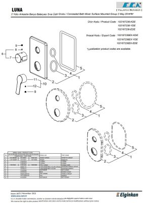 Eca Luna Krom Ankastre Banyo/Duş 2 Yollu Sıva Üstü 102167236-KDE