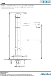 Eca Luna Krom Renkli H 84 cm Ayaklı Küvet Bataryası 102162007 - 2