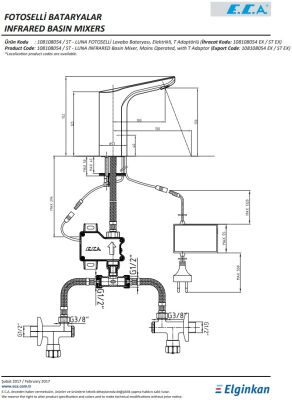 Eca Luna Krom Fotoselli Lavabo Bat Elektrikli T Adaptör 108108054