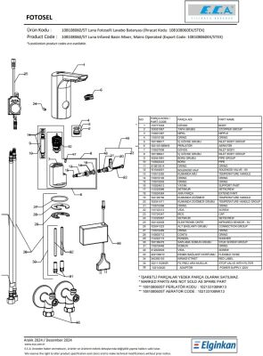 Eca Luna Krom Fotoselli Lavabo Bataryası Elektrikli 108108060