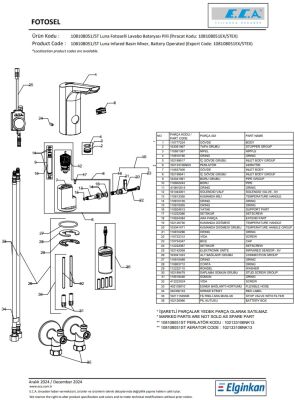 Eca Luna Krom Fotoselli Lavabo Bataryası Pilli 108108051