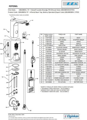 Eca Luna Krom Fotoselli Lavabo Musluğu Pilli 108108055