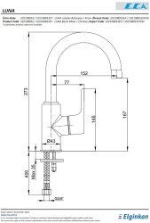 Eca Luna Krom Kireç Kırıcı Tasarruflu Kuğu Boru Lavabo Bataryası - Thumbnail