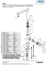 Eca Luna Krom Kireç Kırıcılı L Boru Su Tasarruflu Eviye Bataryası - Thumbnail
