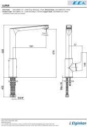 Eca Luna Krom Kireç Kırıcılı L Boru Su Tasarruflu Eviye Bataryası - Thumbnail