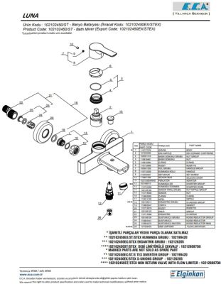 Eca Luna Krom Renkli Kireç Kırıcılı 102102450 Banyo Bataryası
