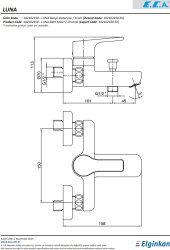 Eca Luna Krom Renkli Kireç Kırıcılı 102102450 Banyo Bataryası - Thumbnail