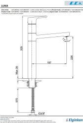 Eca Luna Krom Renkli Kireç Kırıcılı Yüksek Tip Lavabo Bataryası - Thumbnail