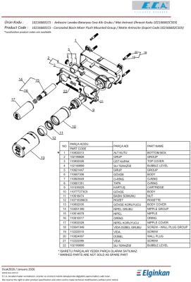 Eca Mat Antrasit Ank. Lavabo Bataryası Sıva Altı Grup 102166601C5