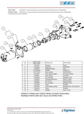 Eca Mat Antrasit Ankastre Duş Batarya Sıva Altı Grubu 102166102C5