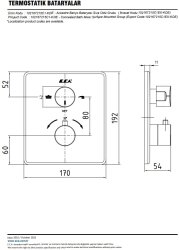 Eca Mat Siyah Termostatik Ank Banyo/Duş 2 Yol S.Ü 102167215C1-KDE - Thumbnail