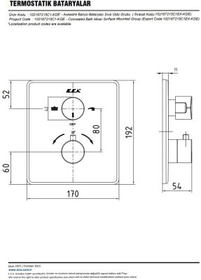 Eca Mat Siyah Termostatik Ank Banyo/Duş 2 Yol S.Ü 102167215C1-KDE