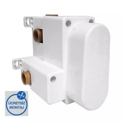 Eca Mat Siyah Termostatik Ank Banyo/Duş Batarya 2 Yollu Sıva Altı